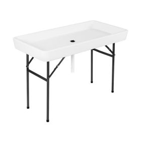 Large Ice-Cooled Folding Serving Table with Matching Skirt