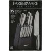 Farberware High-Carbon Stamped Stainless Steel Knife Block Set, 15-Piece, Black 2