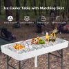 Large Ice-Cooled Folding Serving Table with Matching Skirt