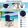 Portable Folding Beach Canopy Chair with Cup Holders